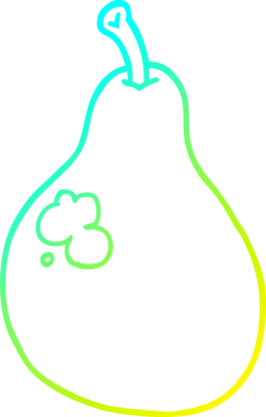 Bir insan tarafından çizilmiş bir armut karikatürünün soğuk gradyan çizimi