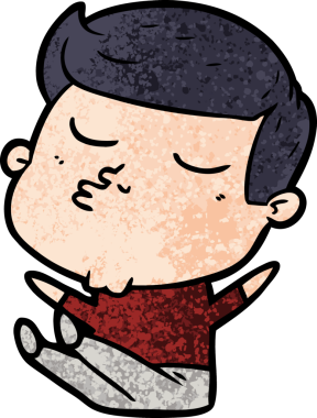 Bir insan tarafından çizilmiş karikatür mankeni adam.