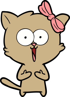 Bir insan tarafından çizilmiş çizgi film kedisi.