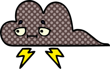 Bir insan tarafından çizilmiş bir fırtına bulutunun karikatürü.