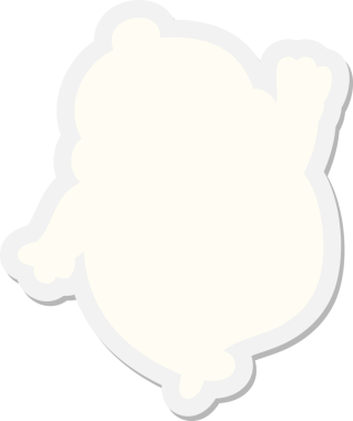 Bir insan tarafından çizilmiş şirin cadılar bayramı hayalet el sallama etiketi.