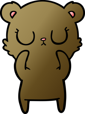 Bir insan tarafından çizilmiş barışçıl çizgi film ayısı.