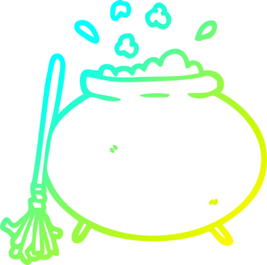 Bir insan tarafından çizilmiş bir çizgi film kazanı çizimi.