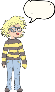 Bir insan tarafından çizilmiş serbest konuşma balonu çizilmiş inek kız.