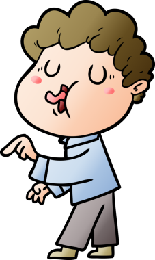 Bir insan tarafından çizilmiş çizgi film şarkıcısı.