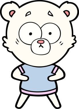 Bir insan tarafından çizilmiş sürpriz kutup ayısı karikatürü