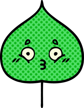 bir insan tarafından çizilmiş dışavurumsal yaprağın çizgi roman tarzı