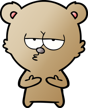 Bir insan tarafından çizilmiş sıkılmış ayı çizgi filmi