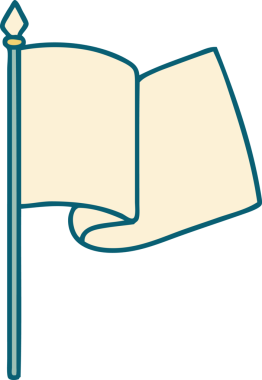 Bir insan tarafından çizilmiş bir bayrağın ikonik dövme şekli