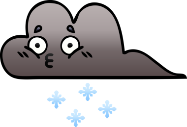 Bir insan tarafından çizilen kar bulutunun gölgeli karikatürü