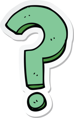 Bir insan tarafından çizilmiş bir soru işaretinin çıkartması.