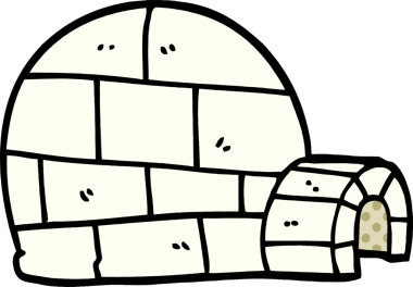 Bir insan tarafından çizilmiş karalama kış eskimosu.