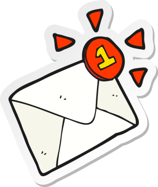 Bir insan tarafından çizilmiş bir e-posta iletisinin etiketi