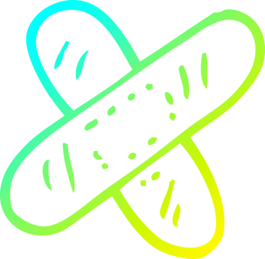 Bir insan tarafından çizilmiş bir tıbbi yapıştırıcının soğuk gradyan çizimi.