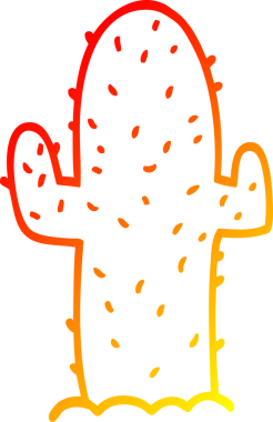 Bir insan tarafından çizilmiş bir kaktüsün sıcak çizgi çizimi