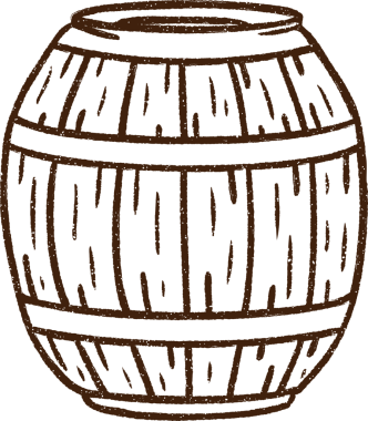 Bir insan tarafından çizilmiş bira fıçısı kömürü.