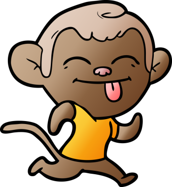 Bir insan tarafından çizilmiş komik çizgi maymun.