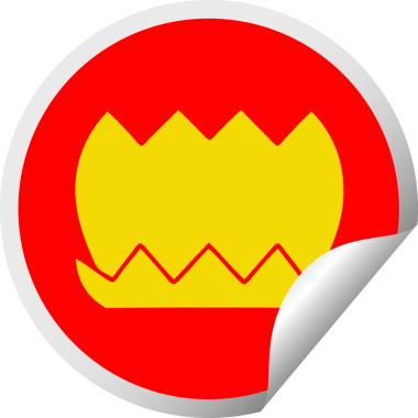 Bir insan tarafından çizilmiş bir çiçeğin dairesel kabuk soyma etiketi.