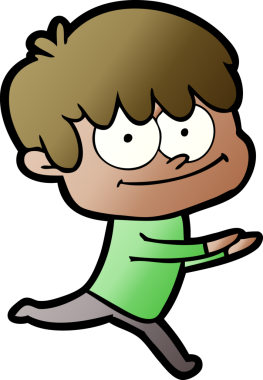 Bir insan tarafından çizilmiş mutlu çizgi film adamı.