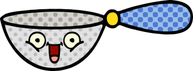 Bir insan tarafından çizilmiş bir kaşık çizgi romanı.