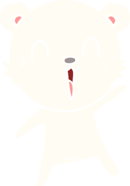 Bir insan tarafından çizilmiş mutlu düz renkli çizgi film kutup ayısı.