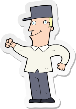 Bir insan tarafından çizilmiş havayı yumruklayan bir karikatür adamın çıkartması.