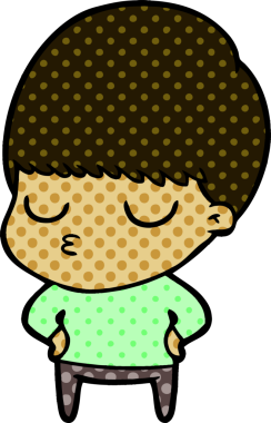 Bir insan tarafından çizilmiş sakin çocuk çizgi filmi.