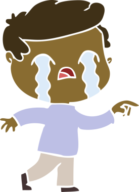 Düz renkli çizgi film karakteri bir insan tarafından çizilmiş.