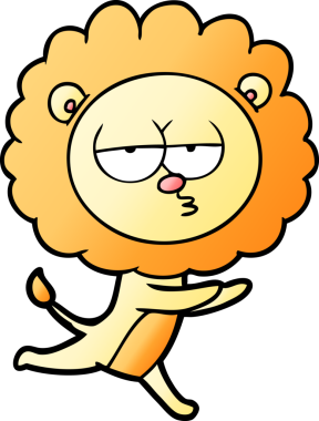 Bir insan tarafından çizilmiş koşu aslanı.