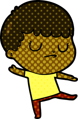 Bir insan tarafından çizilmiş huysuz çocuk çizgi filmi.