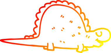 Bir insan tarafından çizilmiş tarih öncesi bir dinozorun sıcak çizgi çizimi