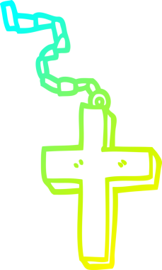 Bir insan tarafından çizilmiş metal bir haçın soğuk eğimli çizgisi.