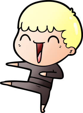 Bir insan tarafından çizilmiş mutlu bir adam.