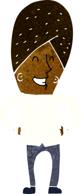 Bir insan tarafından çizilmiş mutlu bir adam.