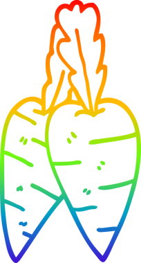 Bir insan tarafından çizilmiş organik havuç çizgi çizimi.