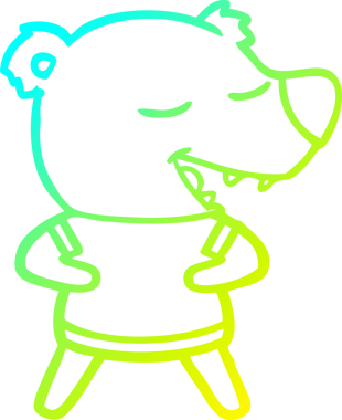 Bir insan tarafından çizilen çizgi film ayısının soğuk gradyan çizgisi.