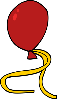 Bir insan tarafından çizilmiş kırmızı balon.