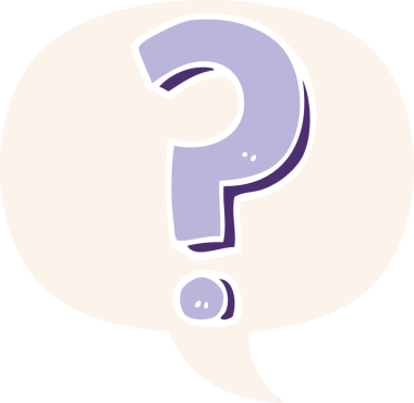 bir insan tarafından çizilmiş retro biçiminde konuşma baloncuğu ile çizgi film soru işareti