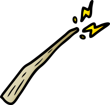 bir insan tarafından çizilmiş sihirli bir değnek.