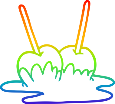 gökkuşağı gradyanı çizimi bir insan tarafından çizilmiş elma şekeri