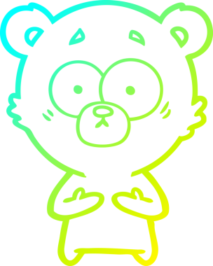 Bir insan tarafından çizilen şaşırmış ayı karikatürünün soğuk gradyan çizgisi