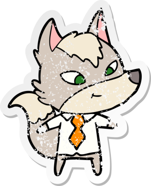 Bir insan tarafından çizilmiş dost canlısı bir kurt yönetmenin sıkıntılı çıkartması.