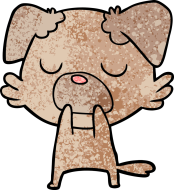 Bir insan tarafından çizilmiş çizgi film köpeği.