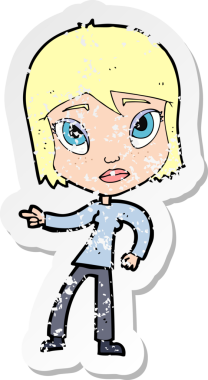 Bir insan tarafından çizilmiş bir karikatürün gerilimli çıkartması.