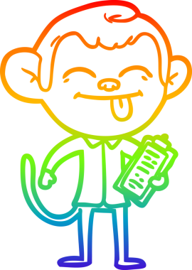 gökkuşağı gradyan çizimi bir insan tarafından çizilmiş komik bir çizgi maymun