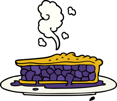 Bir insan tarafından çizilmiş yaban mersinli turta.