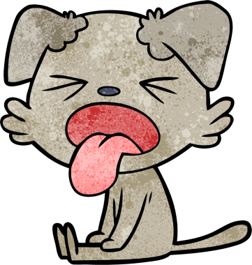 Bir insan tarafından çizilmiş çizgi film köpeği.