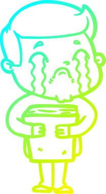 Bir insan tarafından çizilmiş ağlayan bir çizgi film karakteri çizimi.