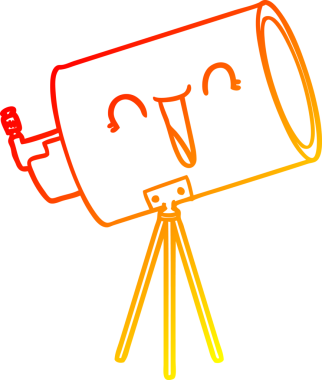 Bir insan tarafından çizilmiş bir çizgi teleskopun sıcak gradyan çizimi