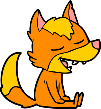 Bir insan tarafından çizilmiş tilki çizgi film karakteri